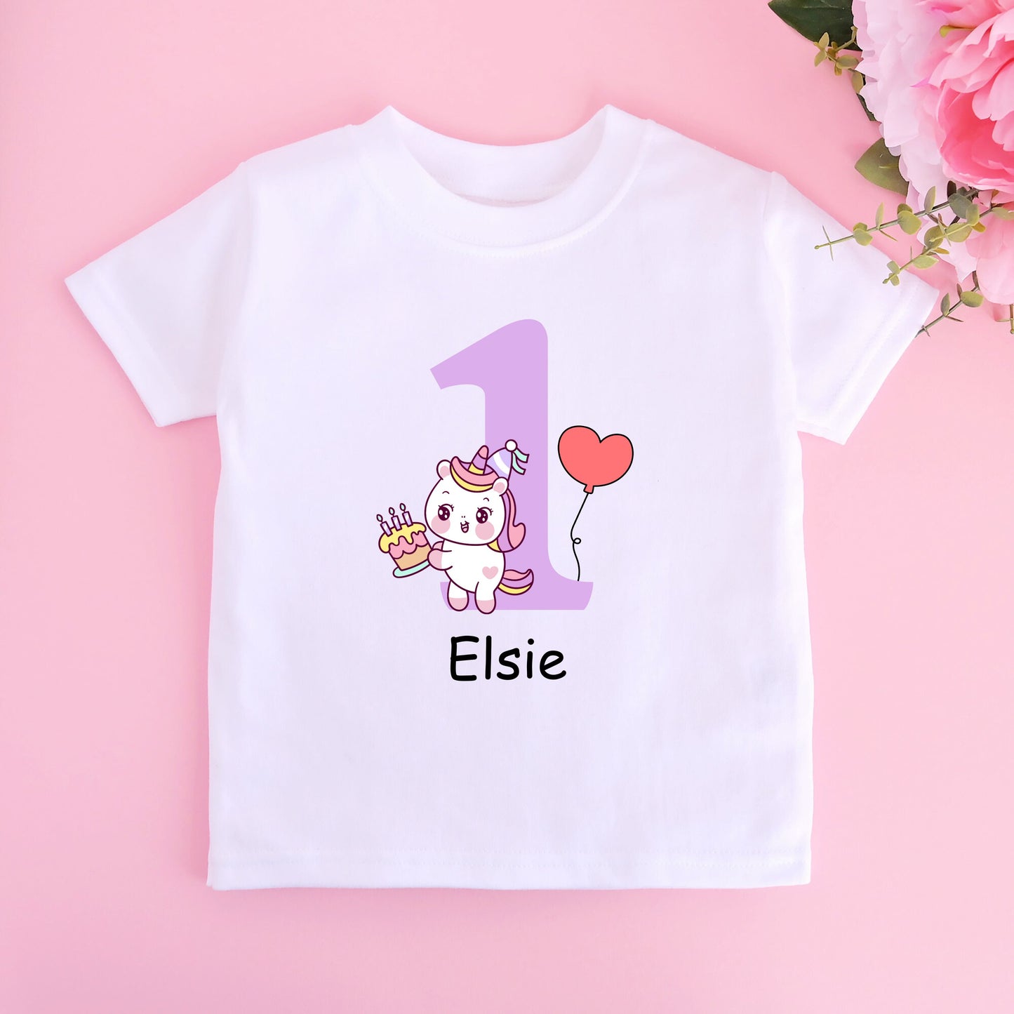 Personalised Unicorn Kids Birthday T-Shirt