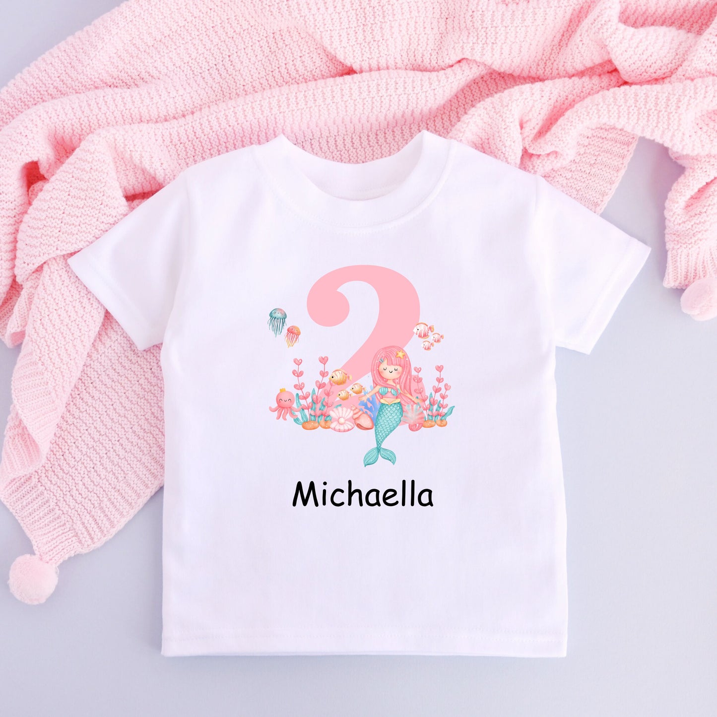 Personalised Mermaid Kids Birthday T-Shirt