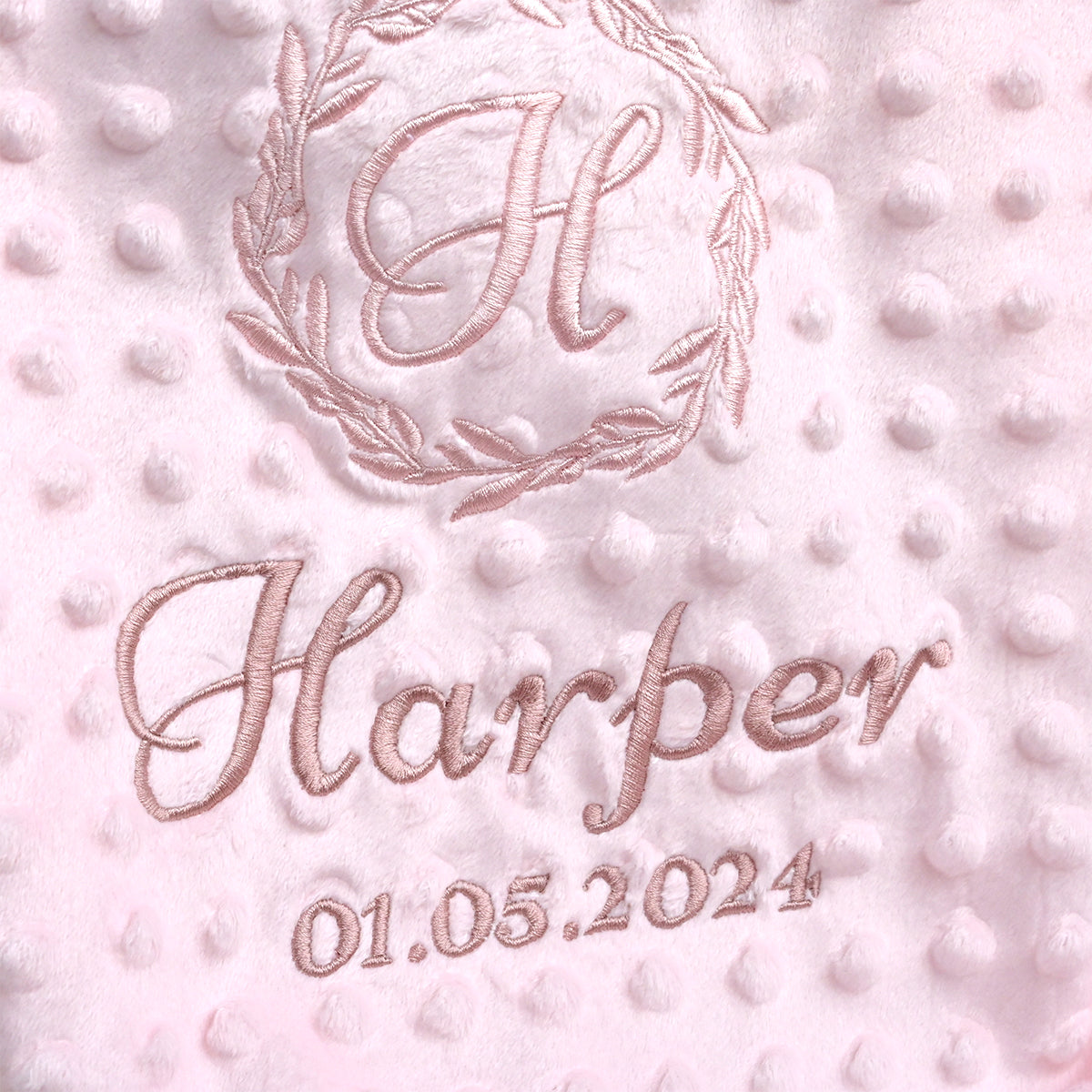 Personalised Baby Pink Initial Babuble Blanket