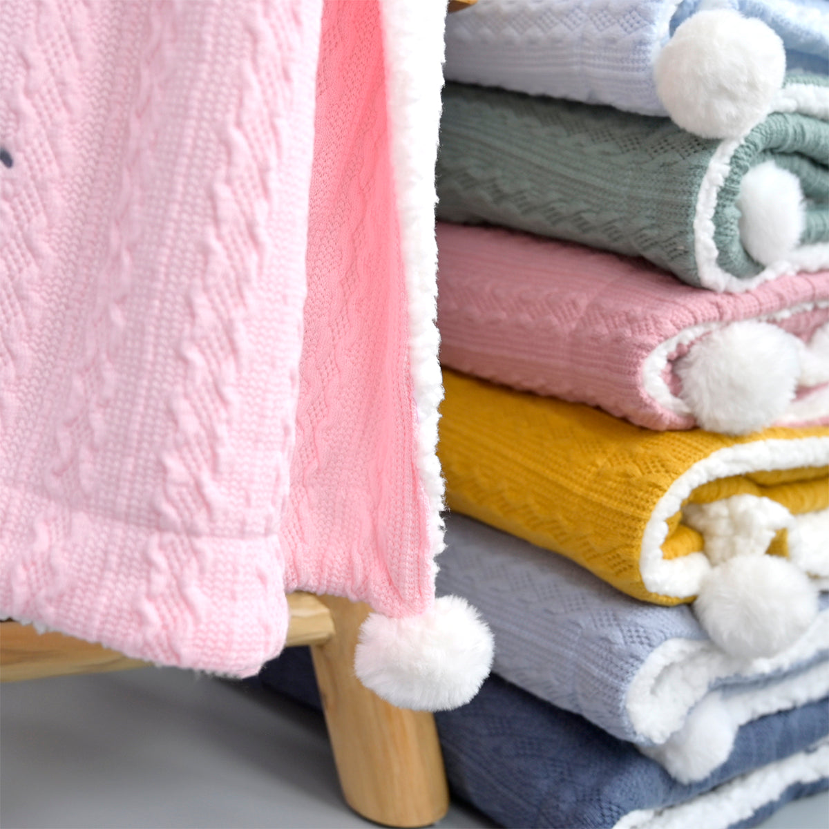 Personalised Baby Pink Knitted Blanket