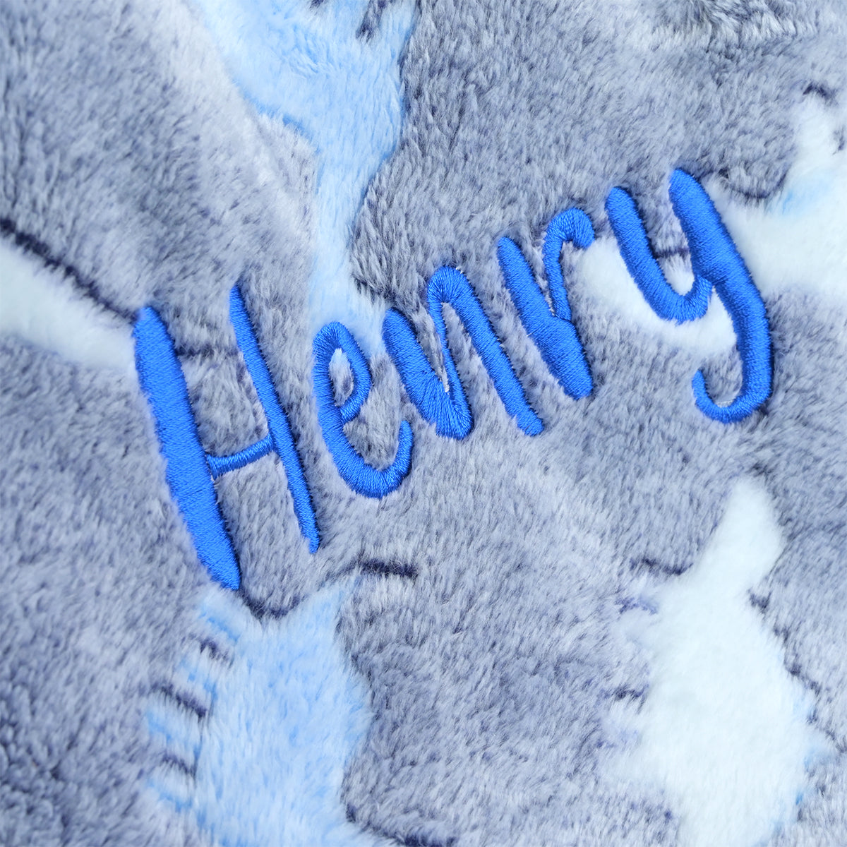 Personalised Blue Dinosaur Baby Blanket