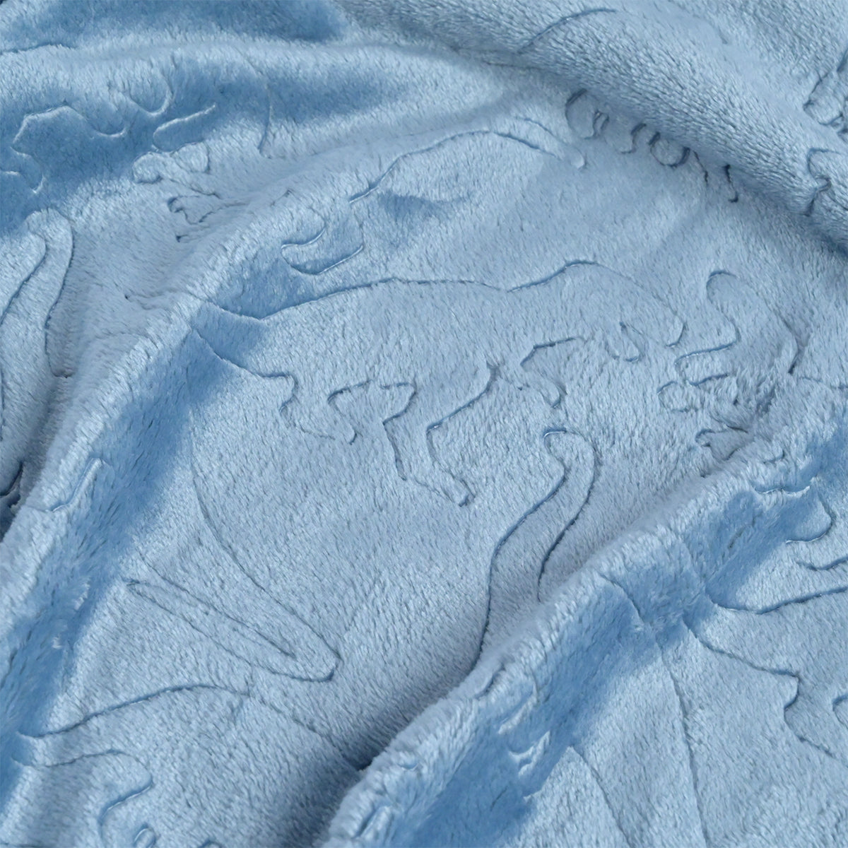 Personalised Dinosaur Embossed Blue Blanket