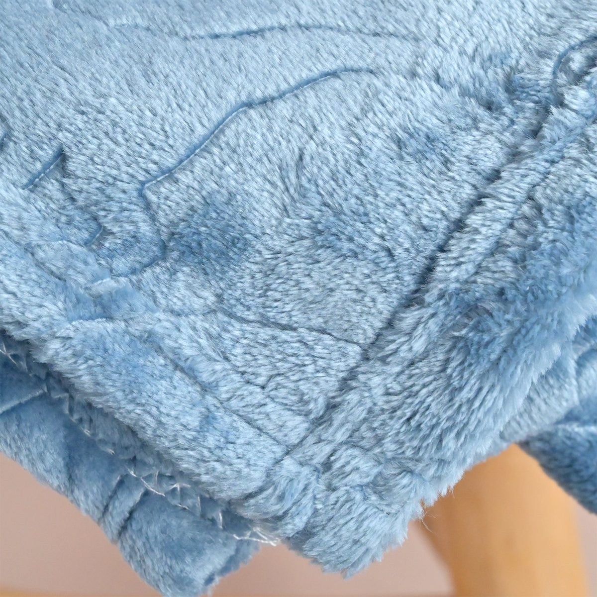 Personalised Dinosaur Embossed Blue Blanket