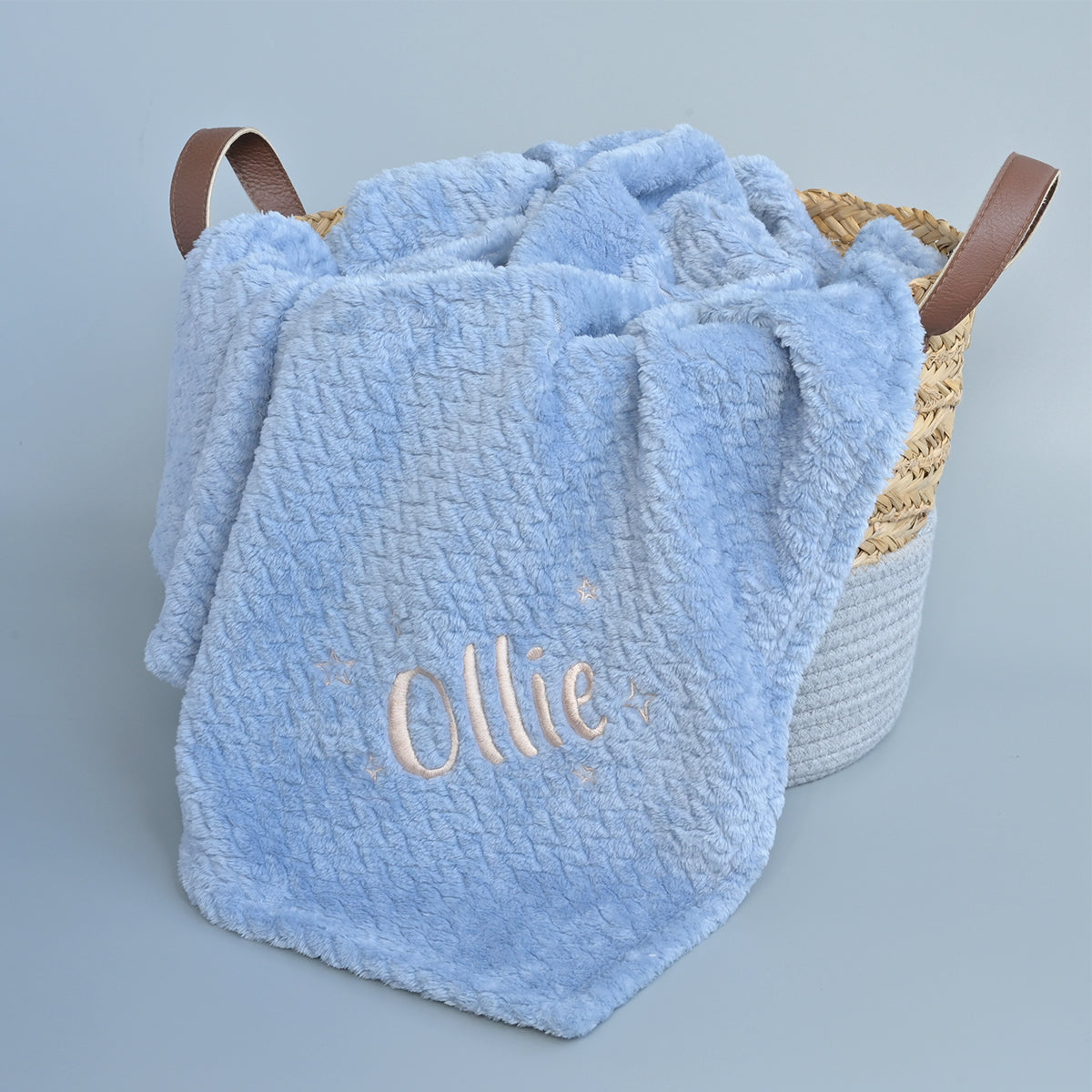 Personalised Blue Fleece Baby Blanket