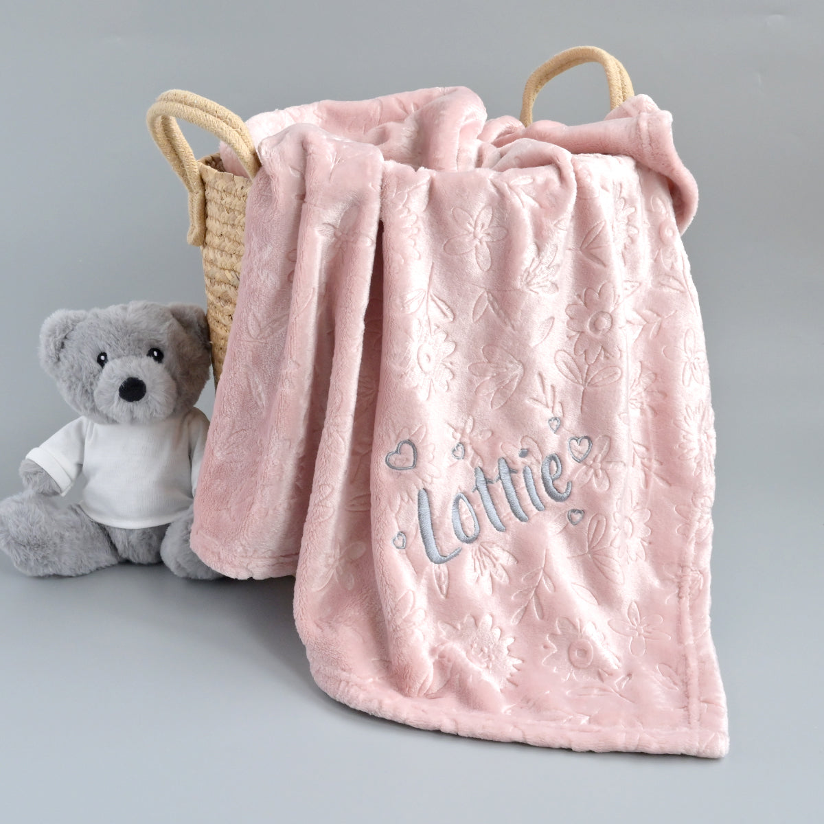 Personalised Dusty Pink Fleece Baby Blanket