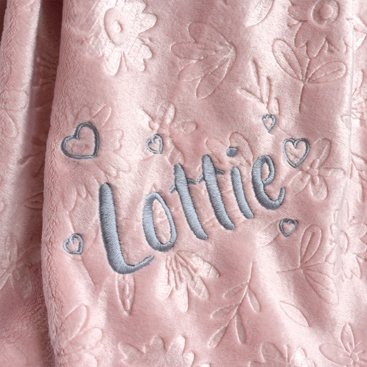 Personalised Dusty Pink Fleece Baby Blanket