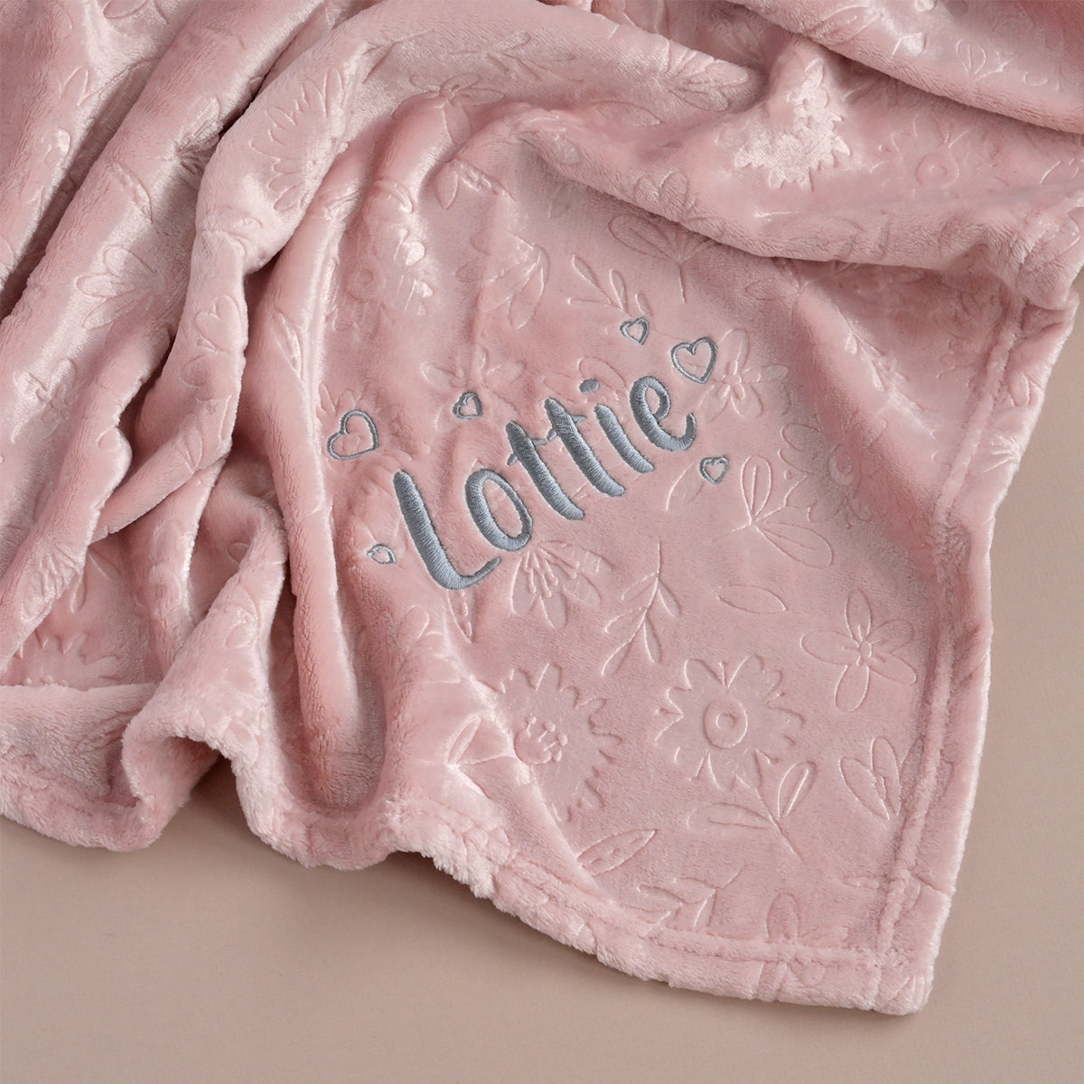 Personalised Dusty Pink Fleece Baby Blanket
