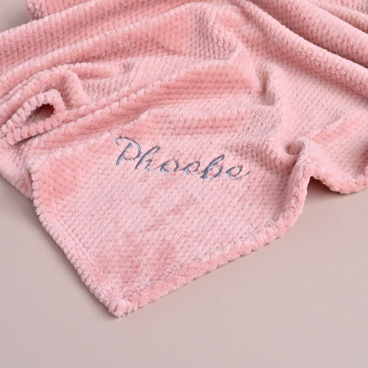 dusty pink honeycomb baby blanket