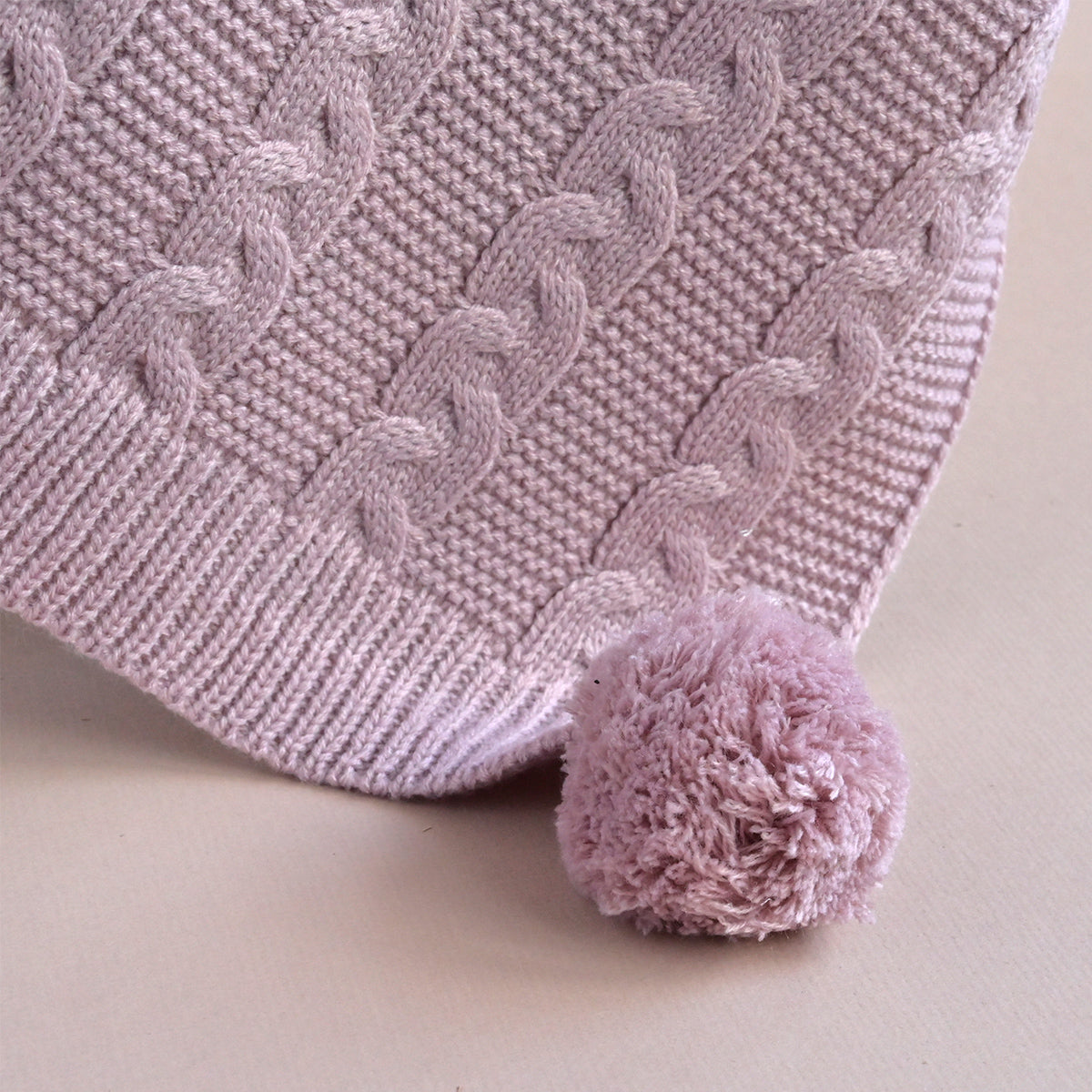 personalised pom pom knitted baby blanket