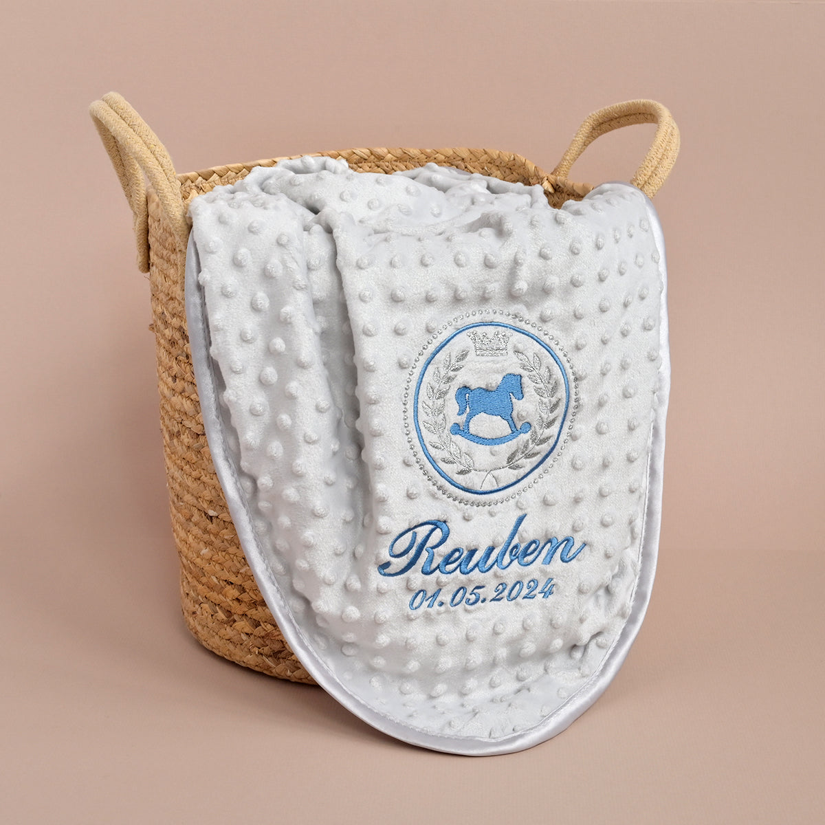 Personalised Grey Bauble Blanket