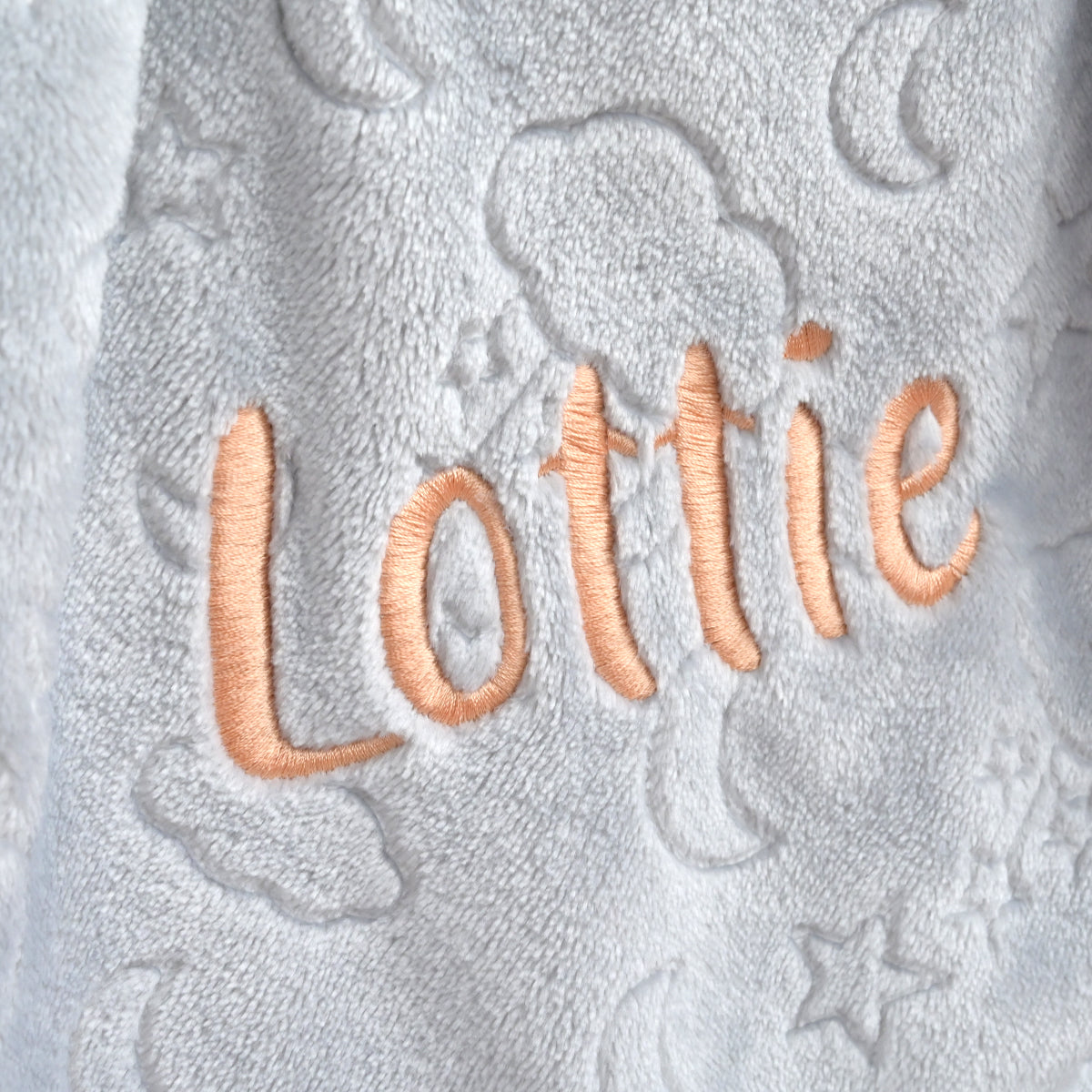 Personalised Moon And Star Fleece Grey Blanket