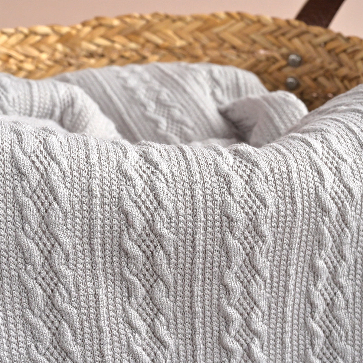 Personalised Grey Knitted Blanket for Baby