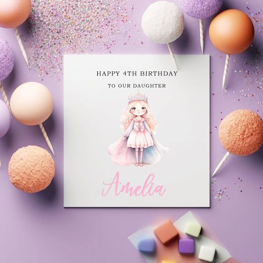 Personalised Princess Birthday Card