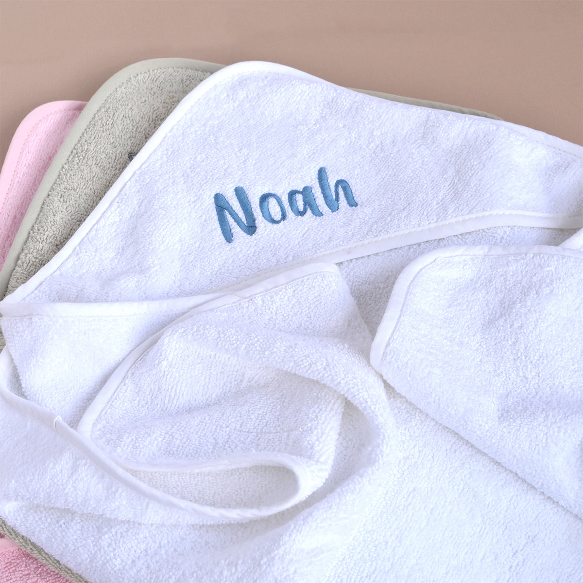 Personalised White Hooded Baby Towel