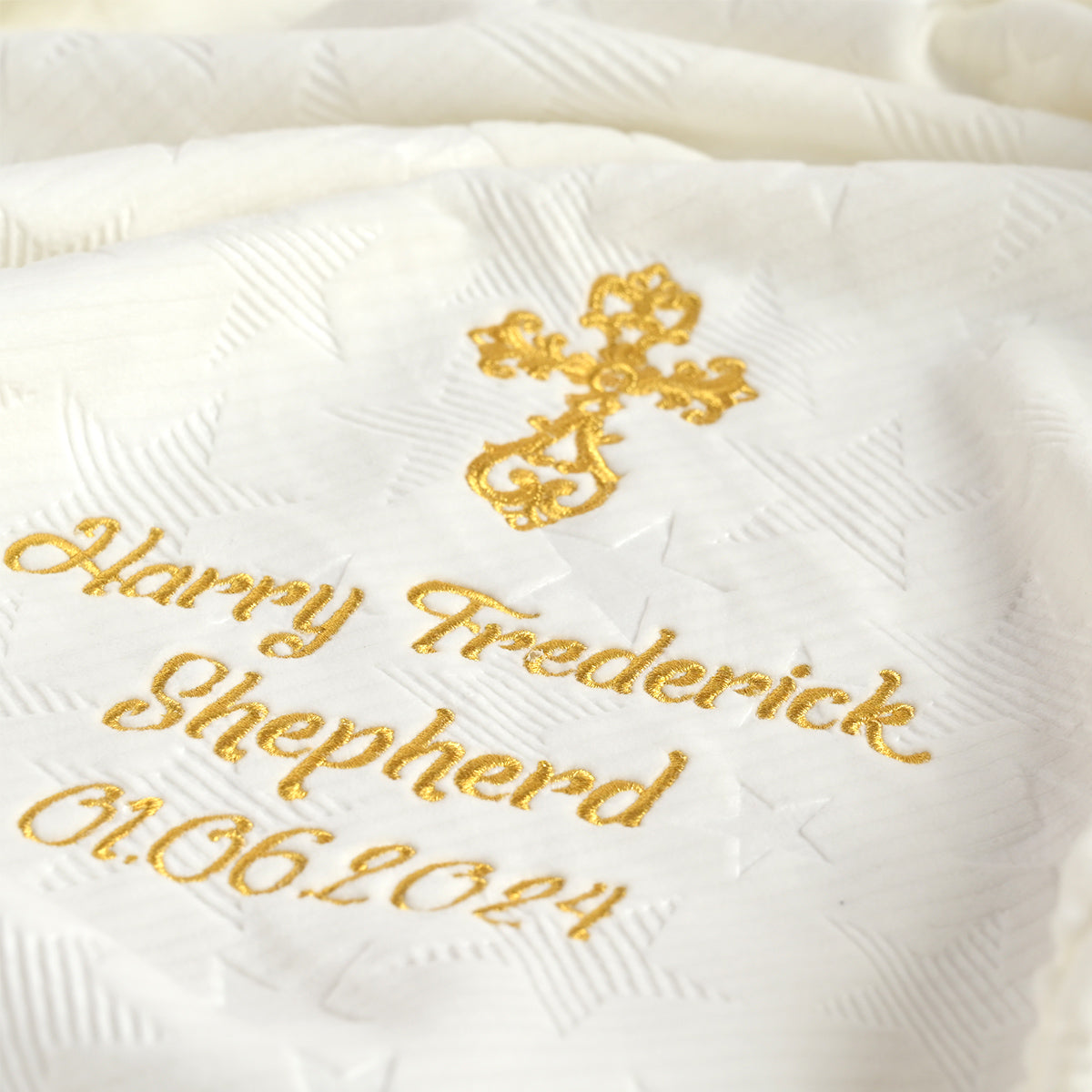 Ivory Christening Blanket for Baby