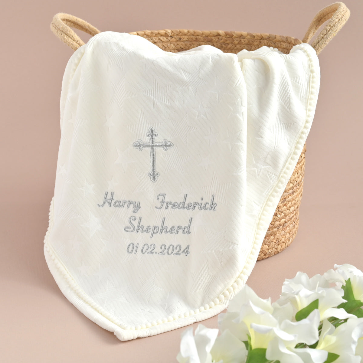 personalised Christening blanket for baby