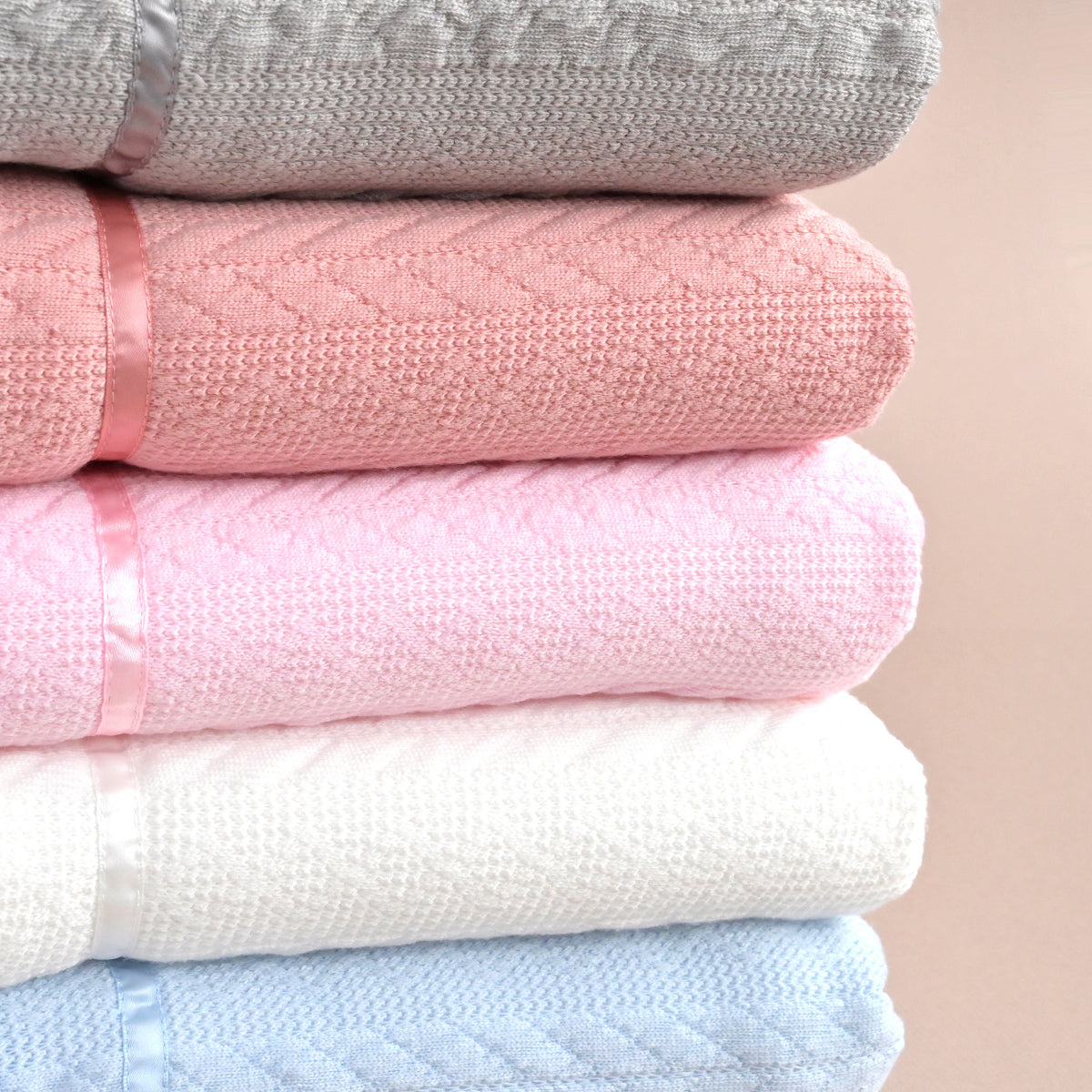 Personalised White Bow Knitted Blanket