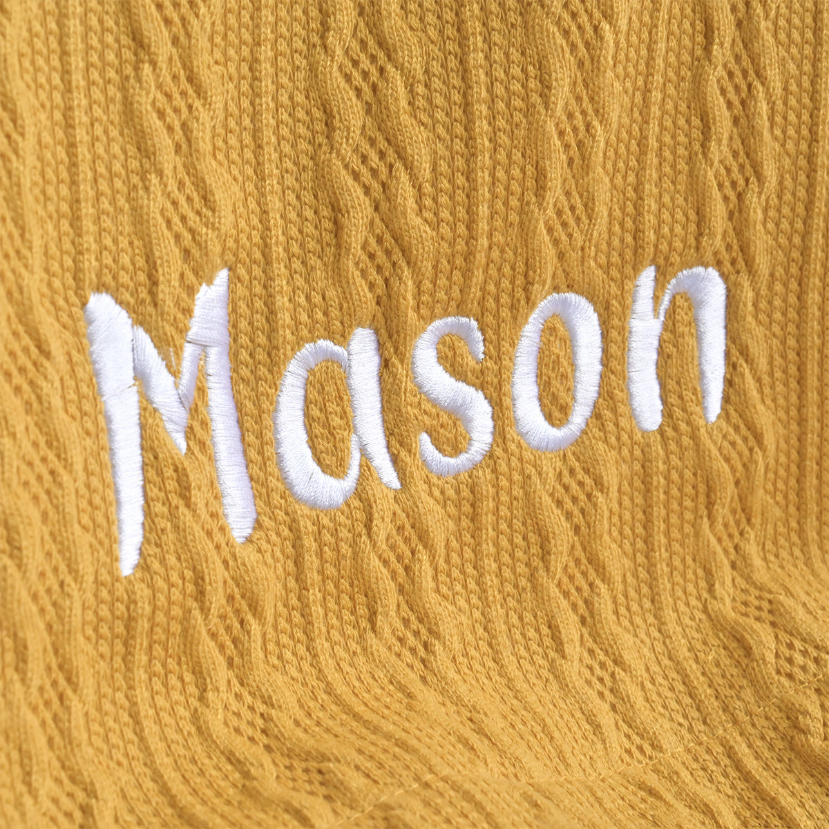 personalised knitted mustard blanket for baby