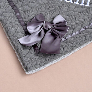 Personalised Grey Cable Initial Blanket