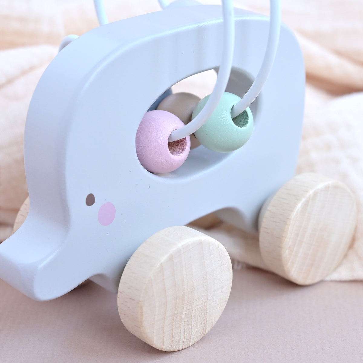 personalised Wire and Bead Elephant wooden toy