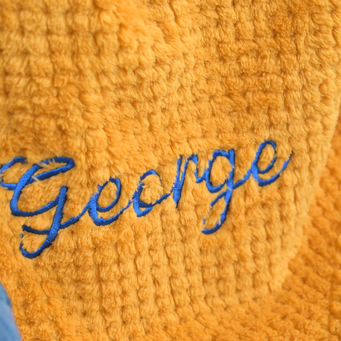 personalised mustard fleece baby blanket