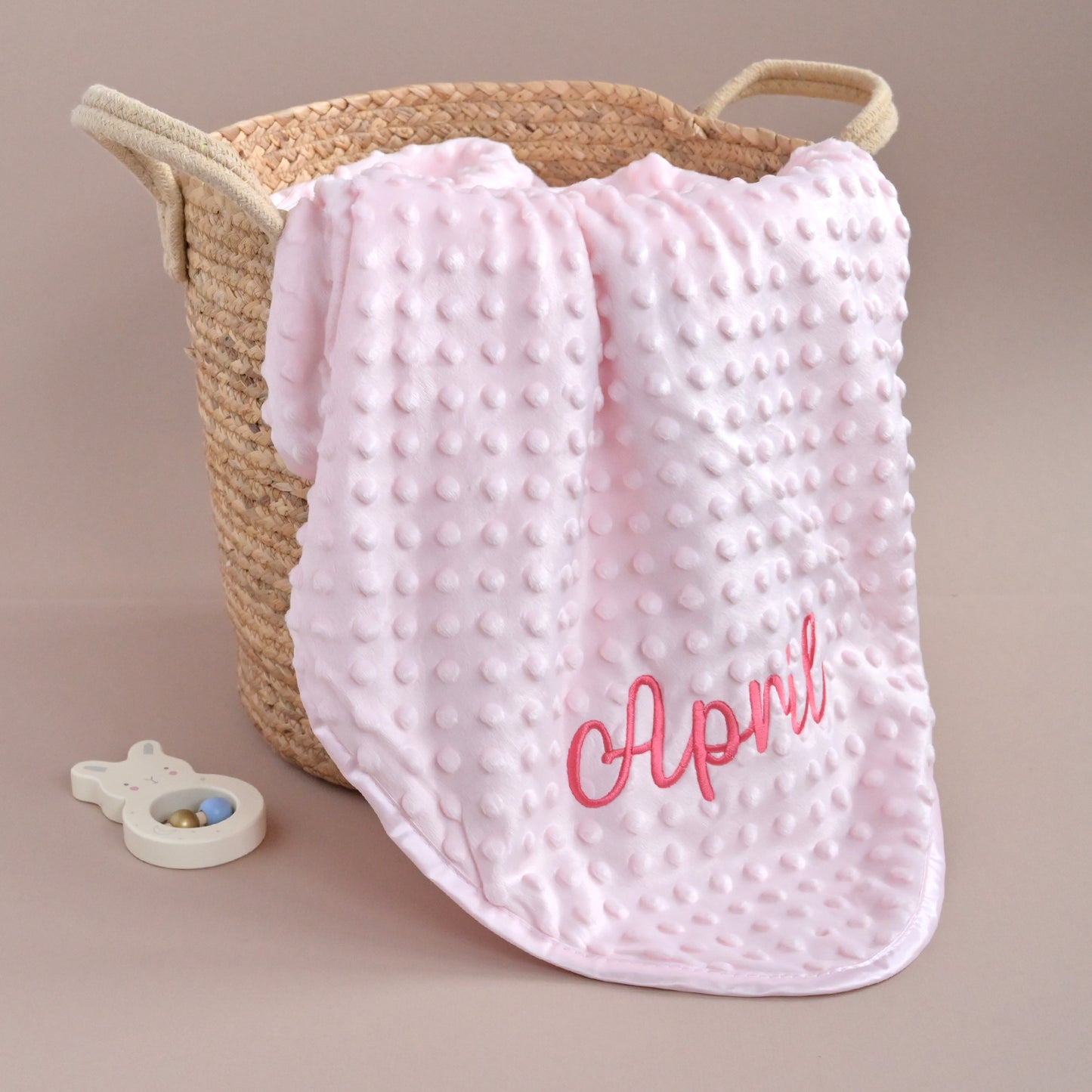 personalised bubble pink baby girl blanket