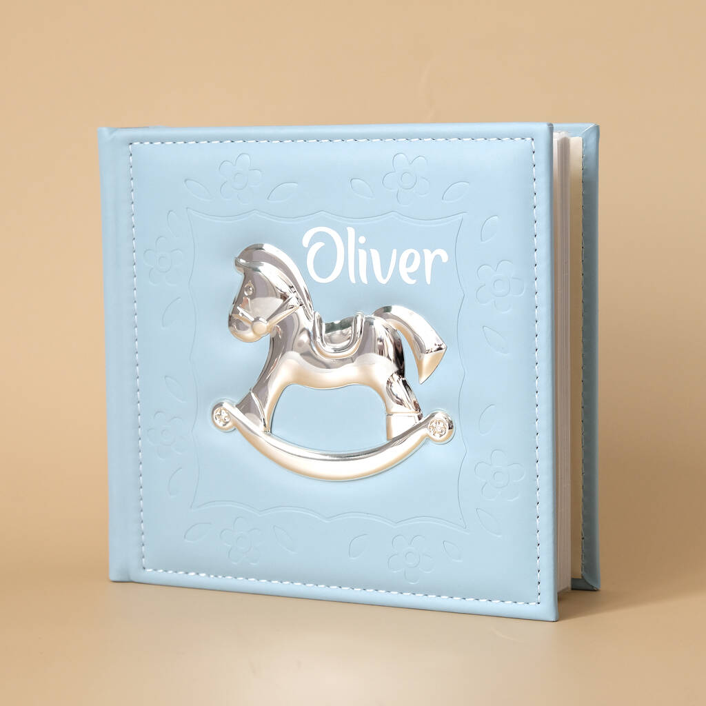 Personalised Blue Rocking Horse Photo Album