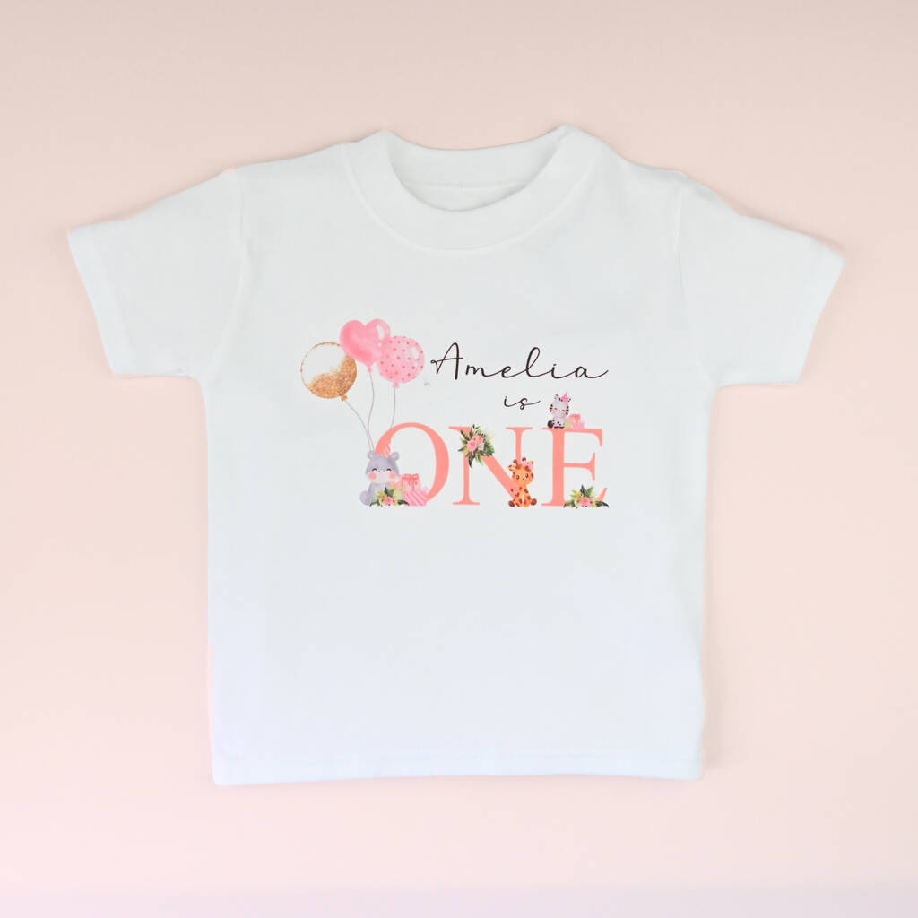 Personalised 1st Birthday Balloon T-Shirt