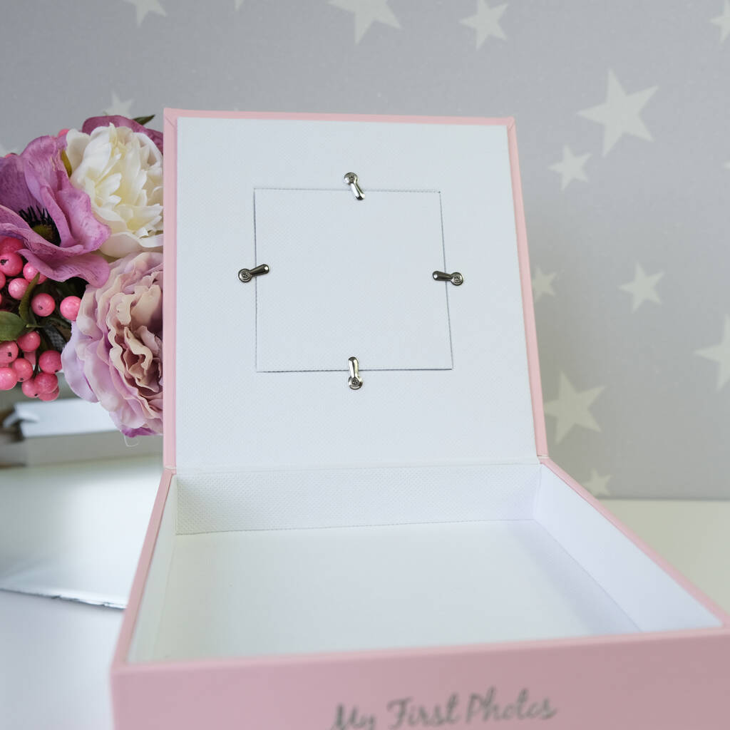 Personalised Baby Keepsake And Photo Box In Pink
