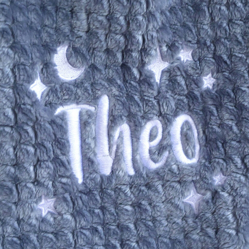 Personalised Dusty Blue Honeycomb Baby Blanket