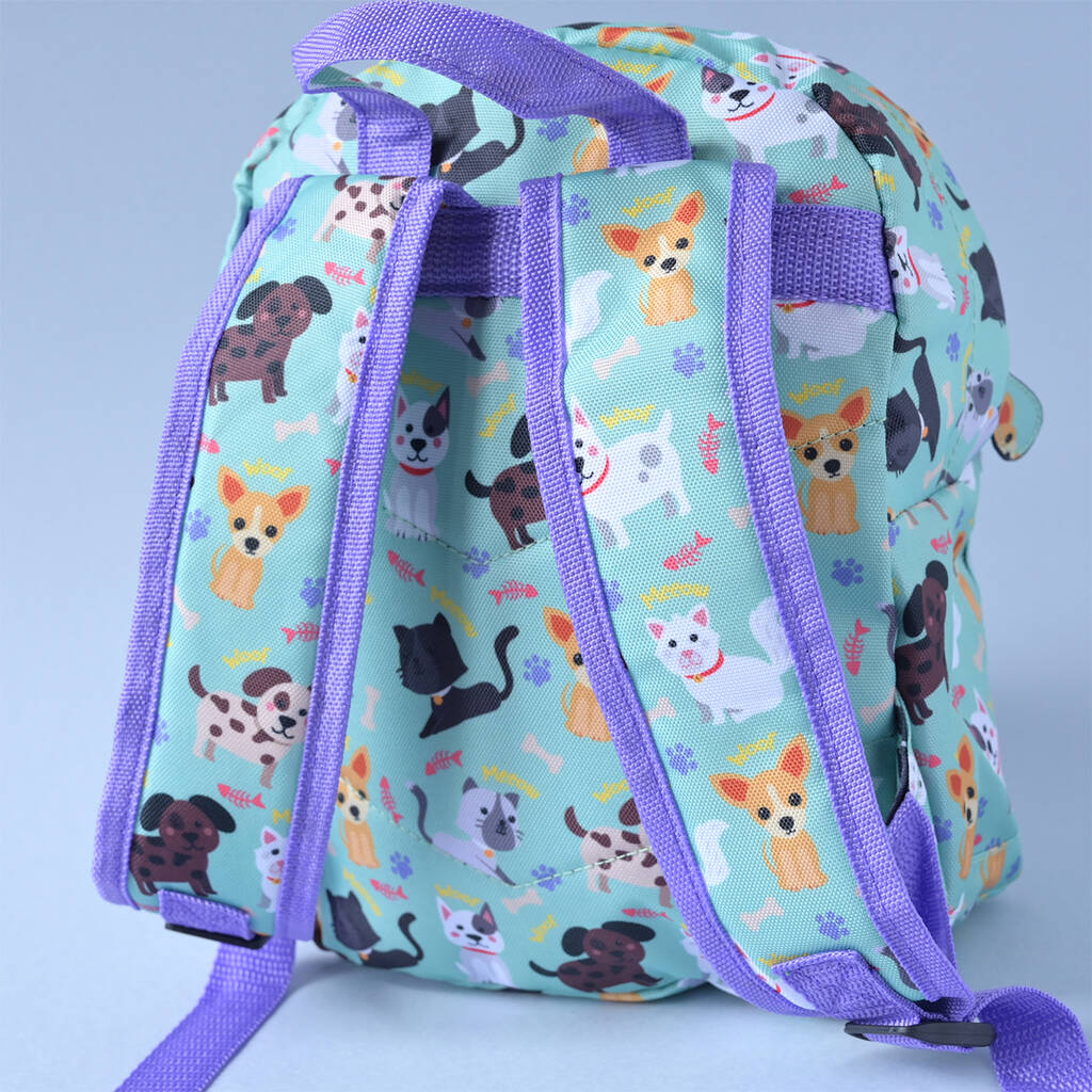 Kids Personalised Cats & Dogs Backpack