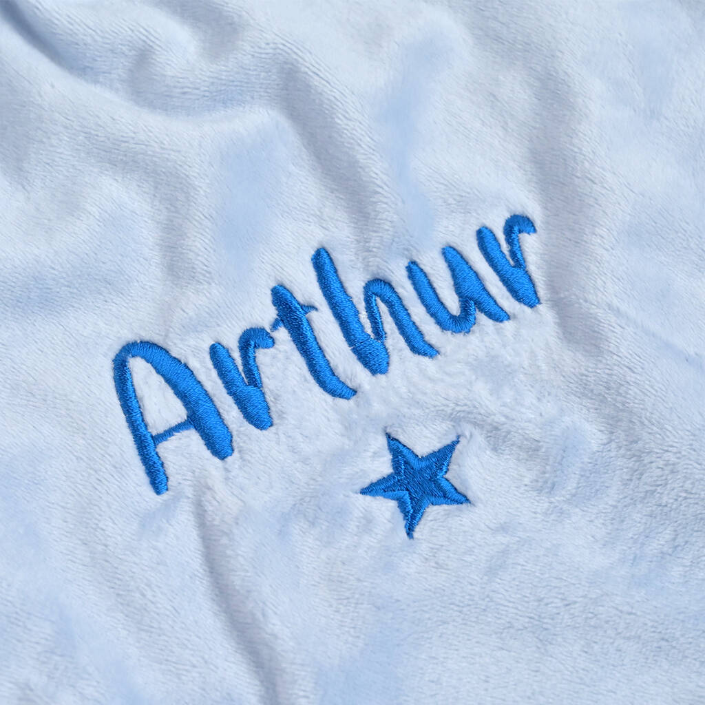 Personalised Blue Teddy Comforter For Baby