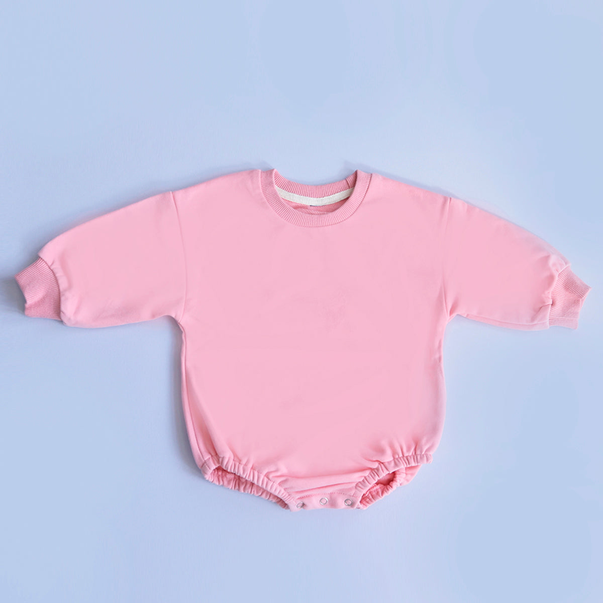 Baby Blue Sweatshirt Romper With Hashtag