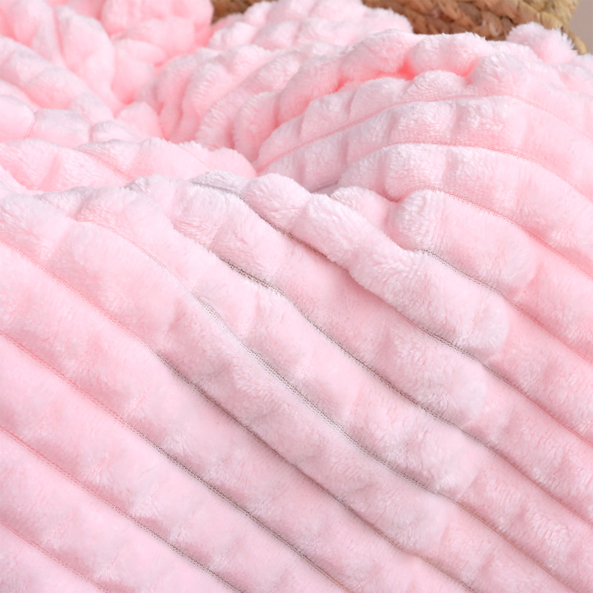 Personalised Ribbed Fleece Baby Blanket with Heart