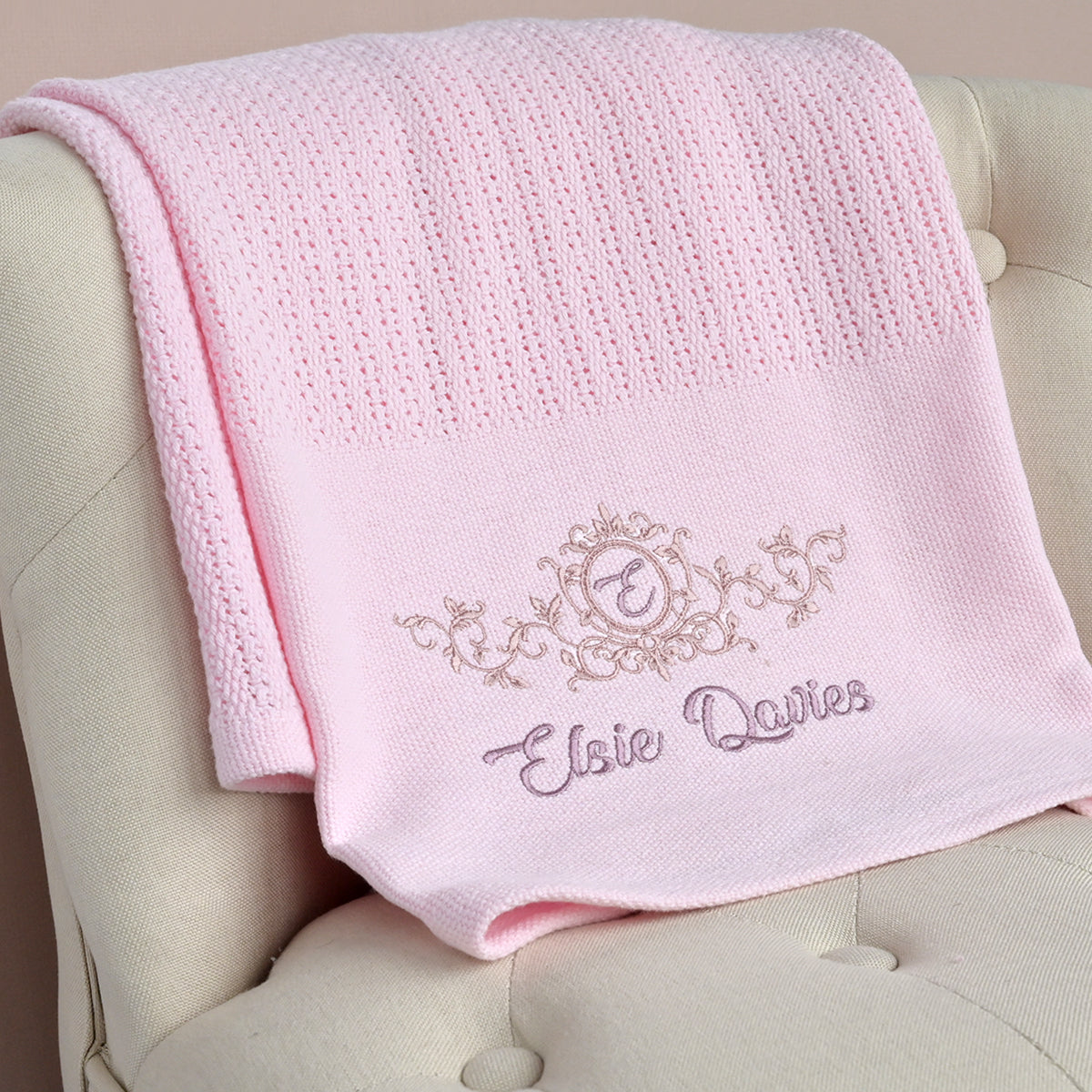 personalised monogram baby blaket