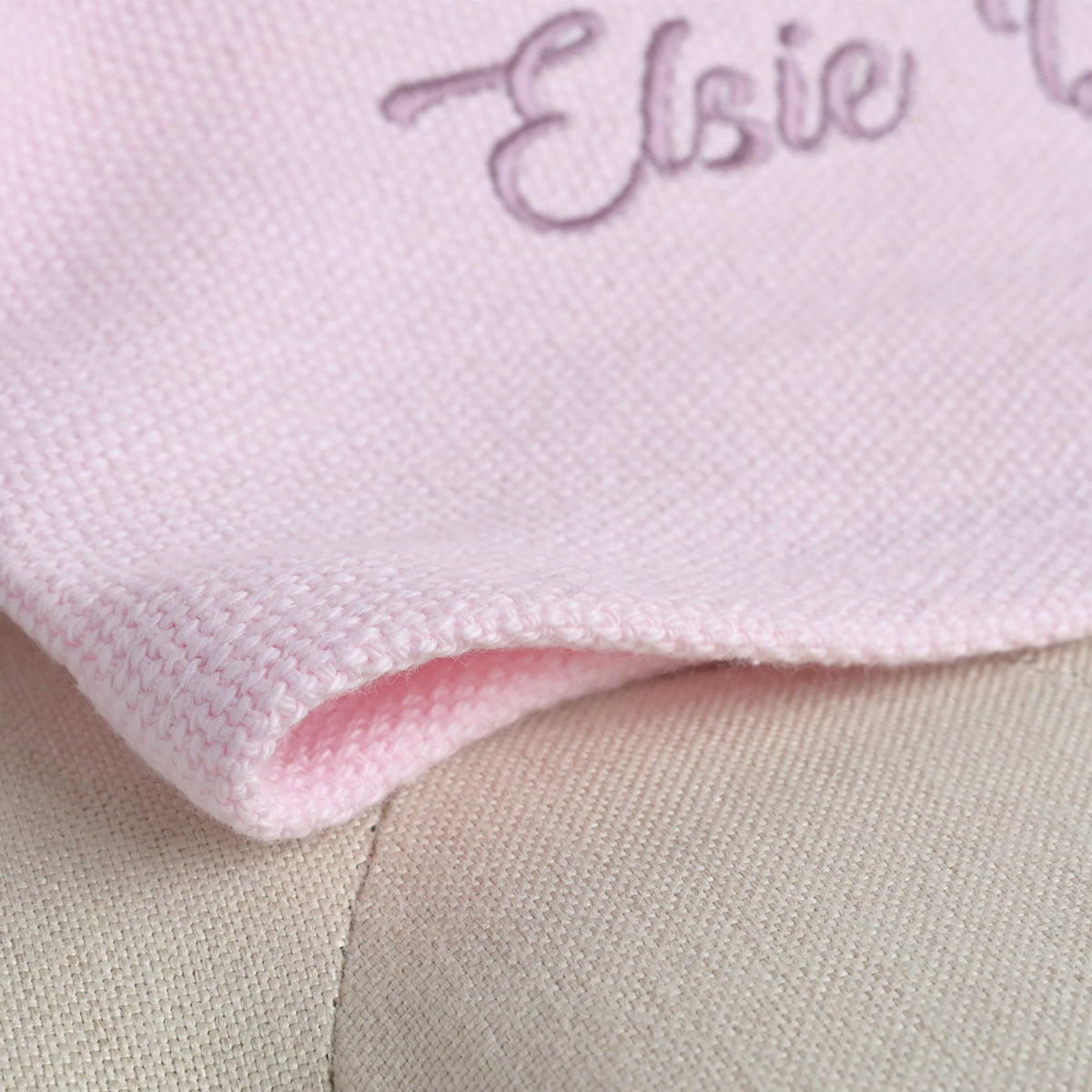 personalised pink cellular baby blanket