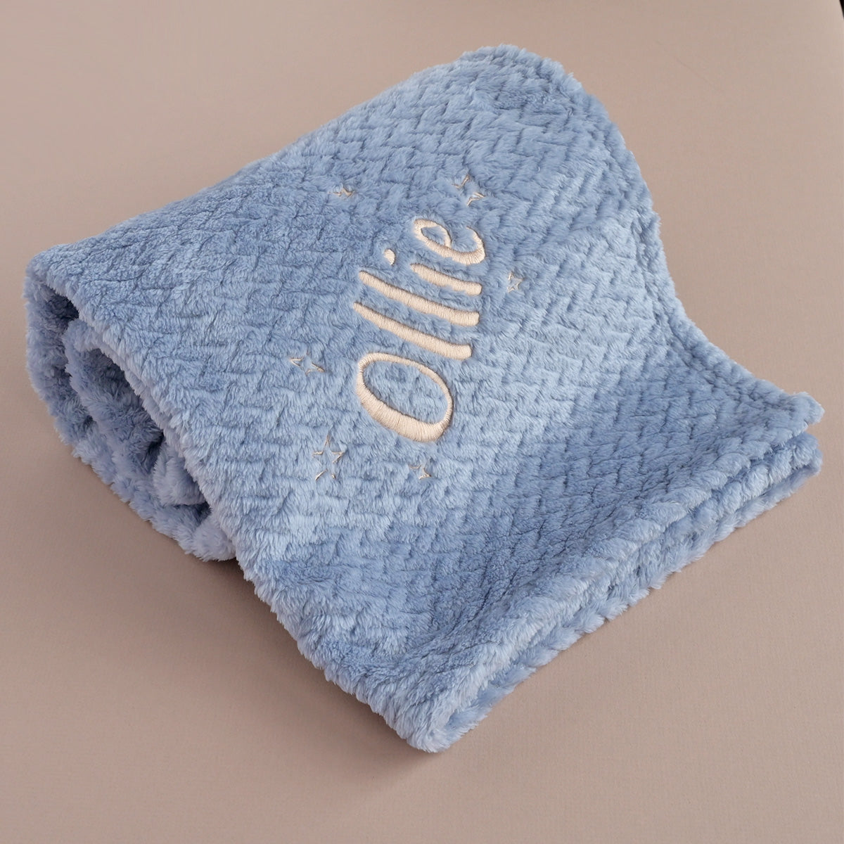 Personalised Blue Fleece Baby Blanket