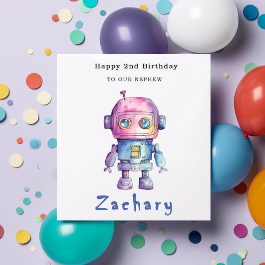 Personalised Robot Birthday Card