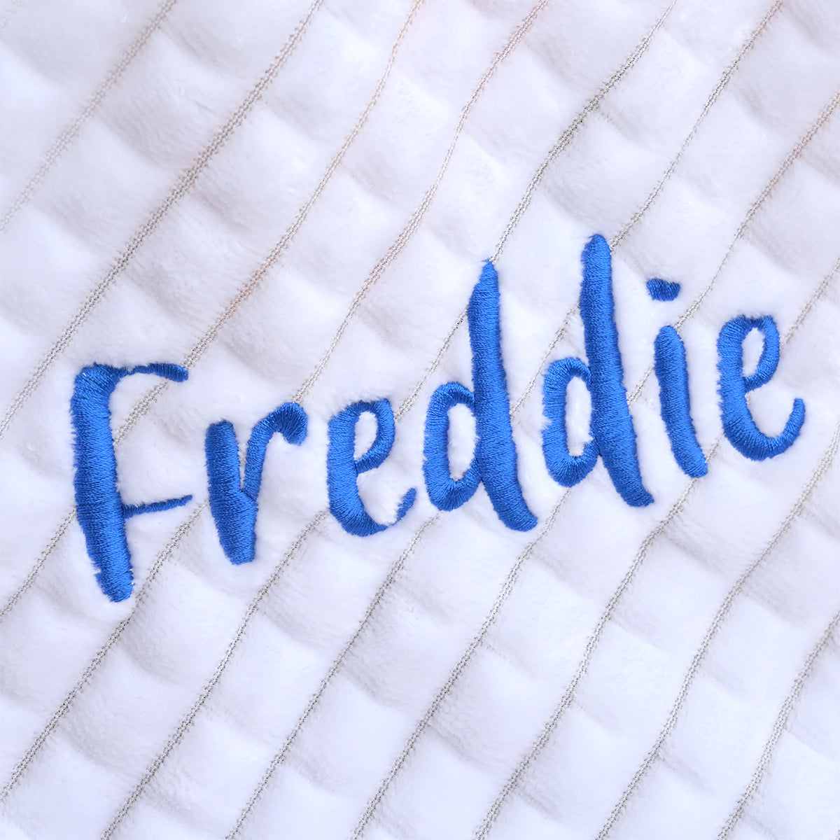 embroidered white fleece baby blanket