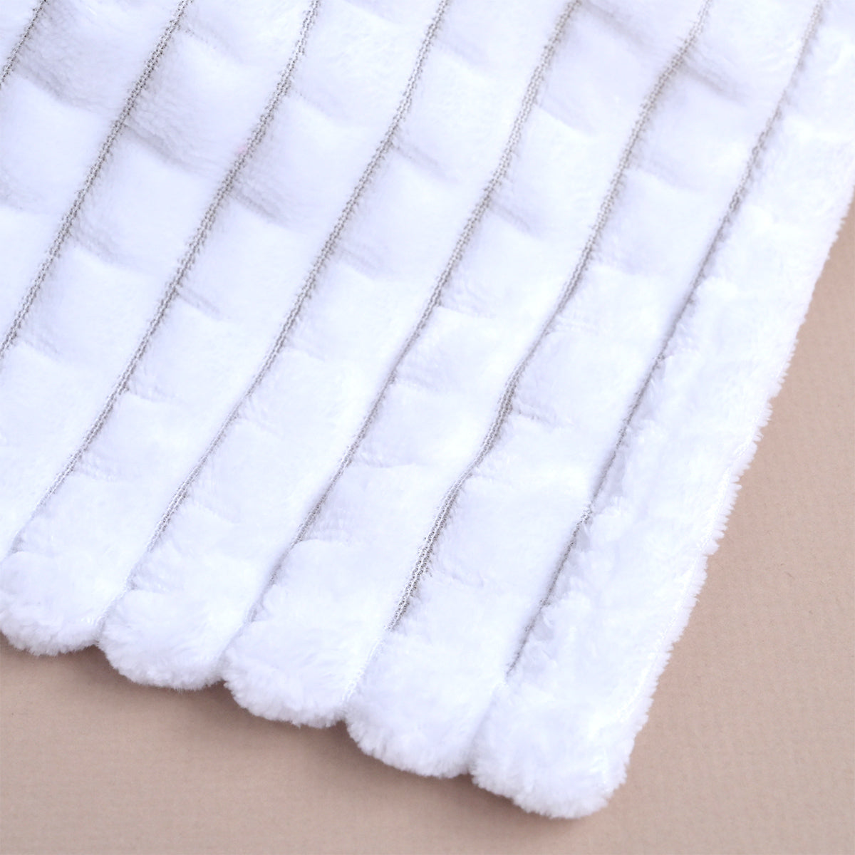 Personalised White Square Baby Jacquard Blanket