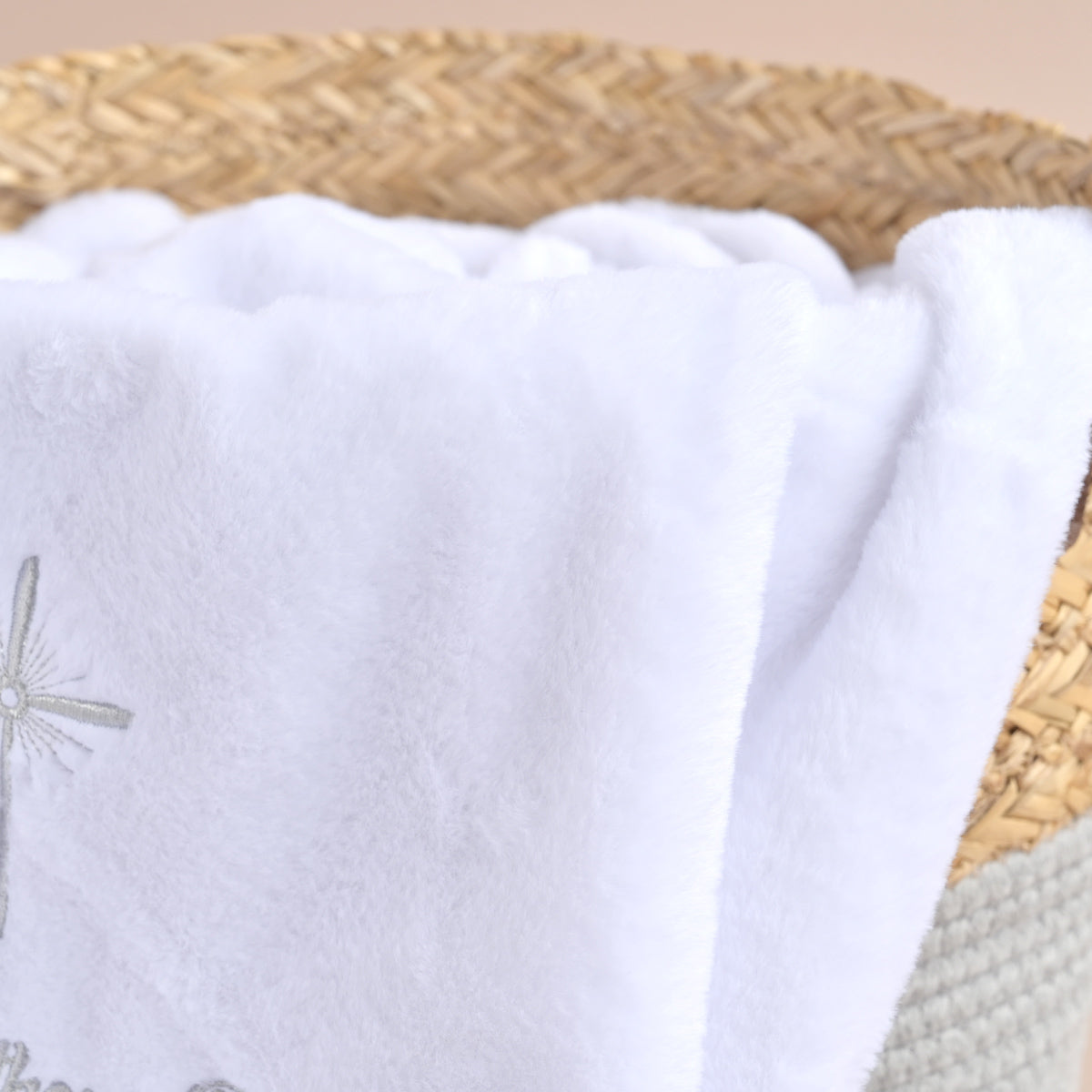 Personalised Faux Fur Christening Blanket