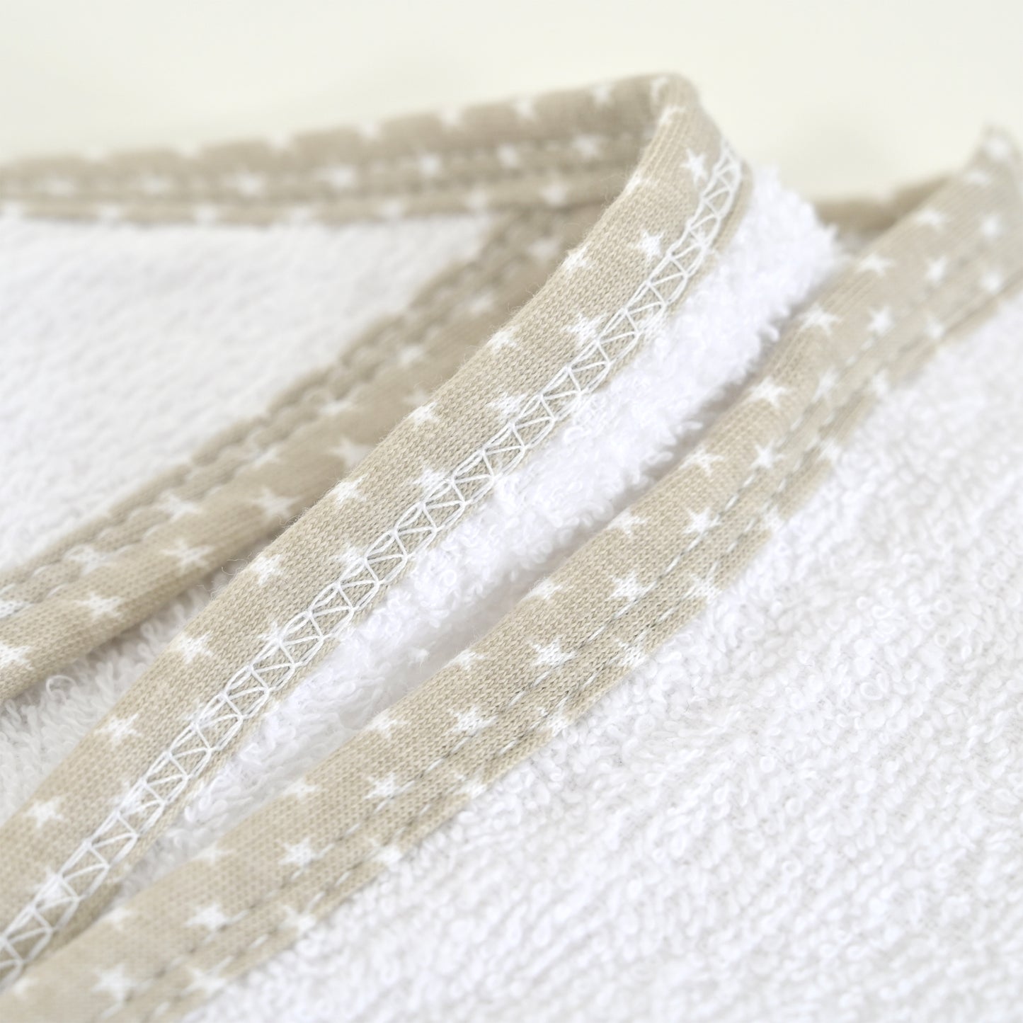 Personalised White Star Trim Baby Towel