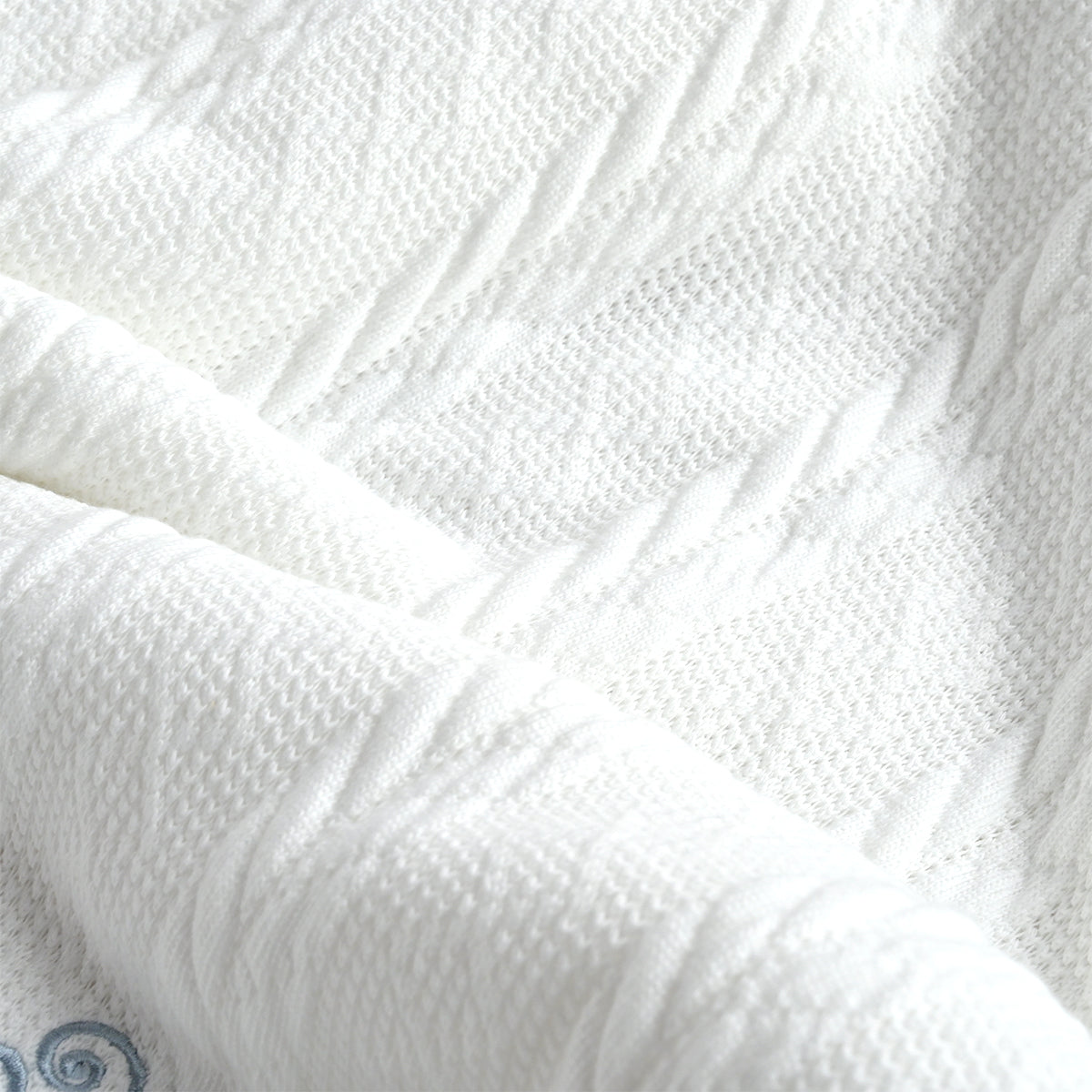 Personalised White Bow Knitted Blanket