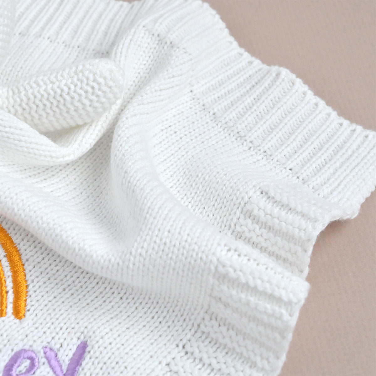 Personalised Knitted Cotton Cat Comforter, Rainbow
