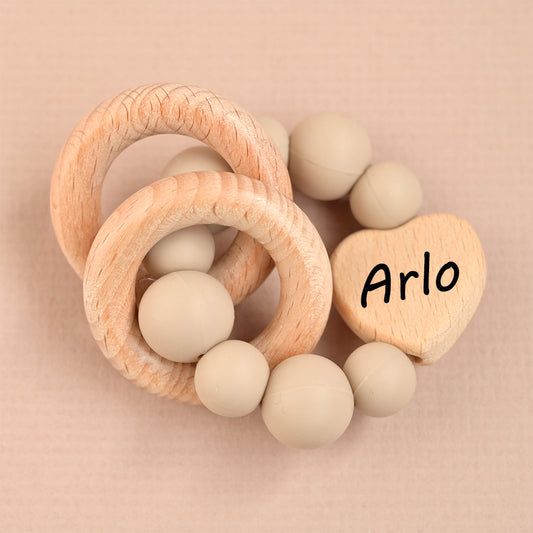 Personalised Nude Heart Teether Ring