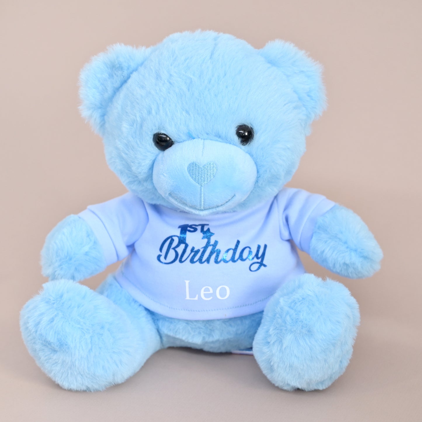 Personalised "1st Birthday" Teddy Bear Soft Toy, Blue