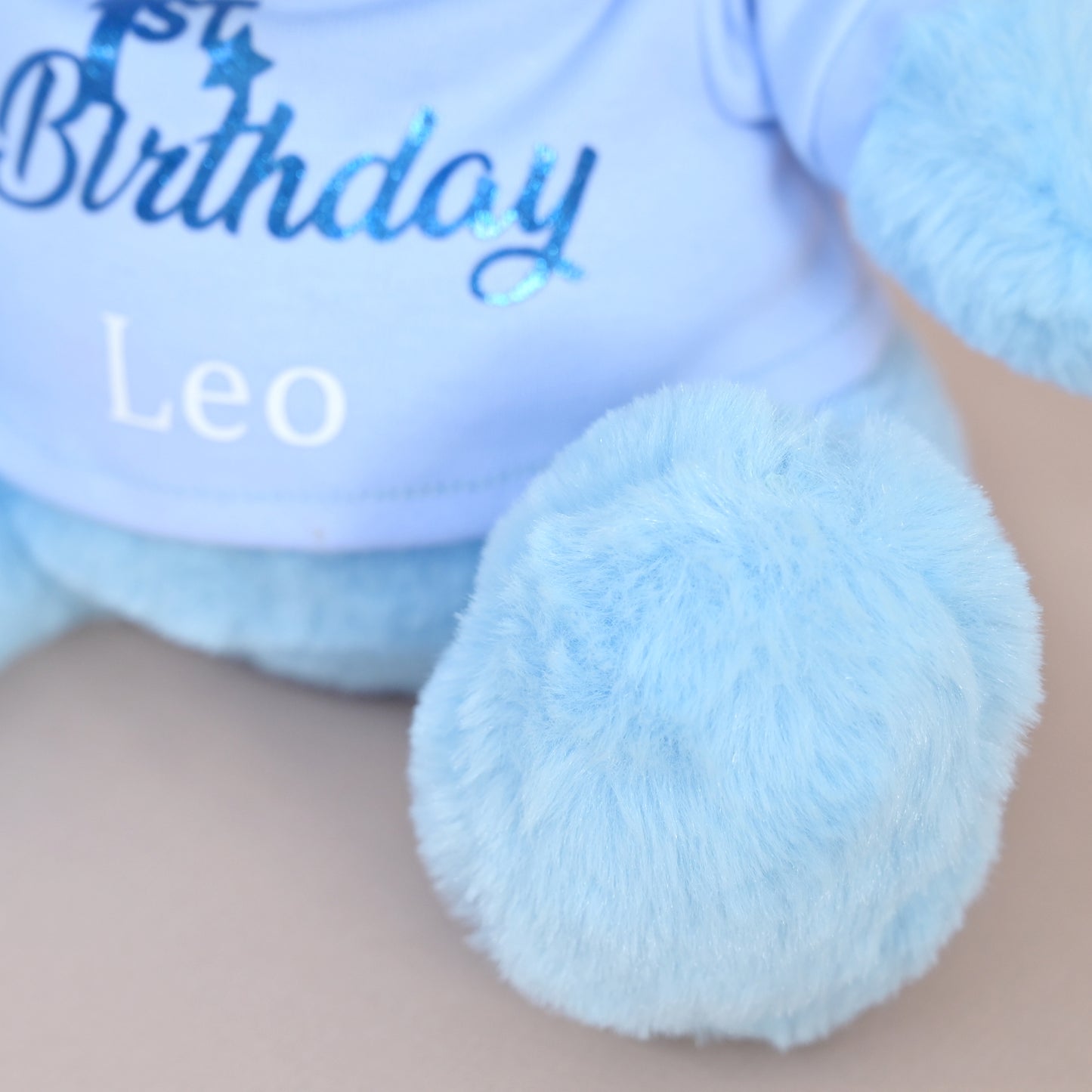 Personalised "1st Birthday" Teddy Bear Soft Toy, Blue