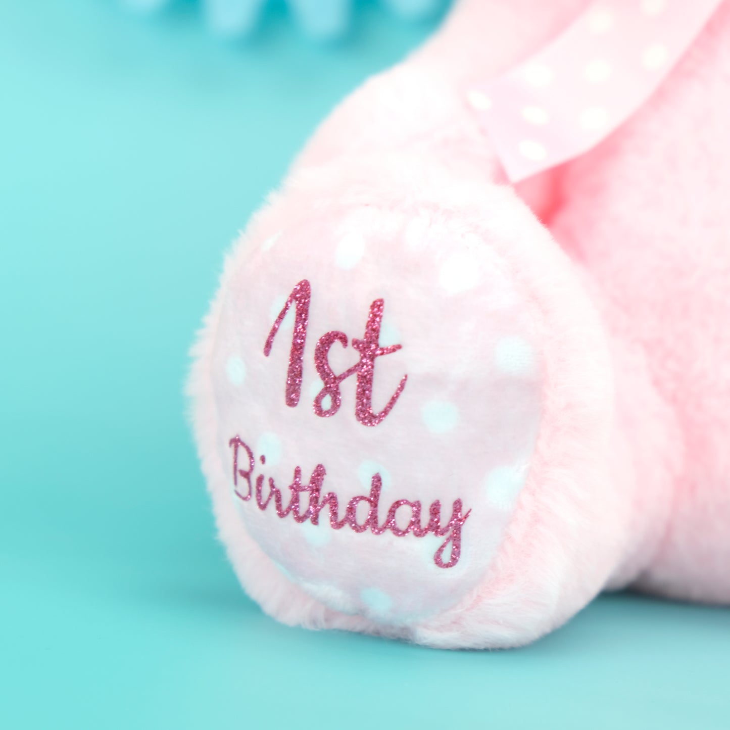 Personalised "1st Birthday" Teddy Bear Soft Toy, Pink
