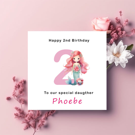 Personalised Mermaid Birthday Card