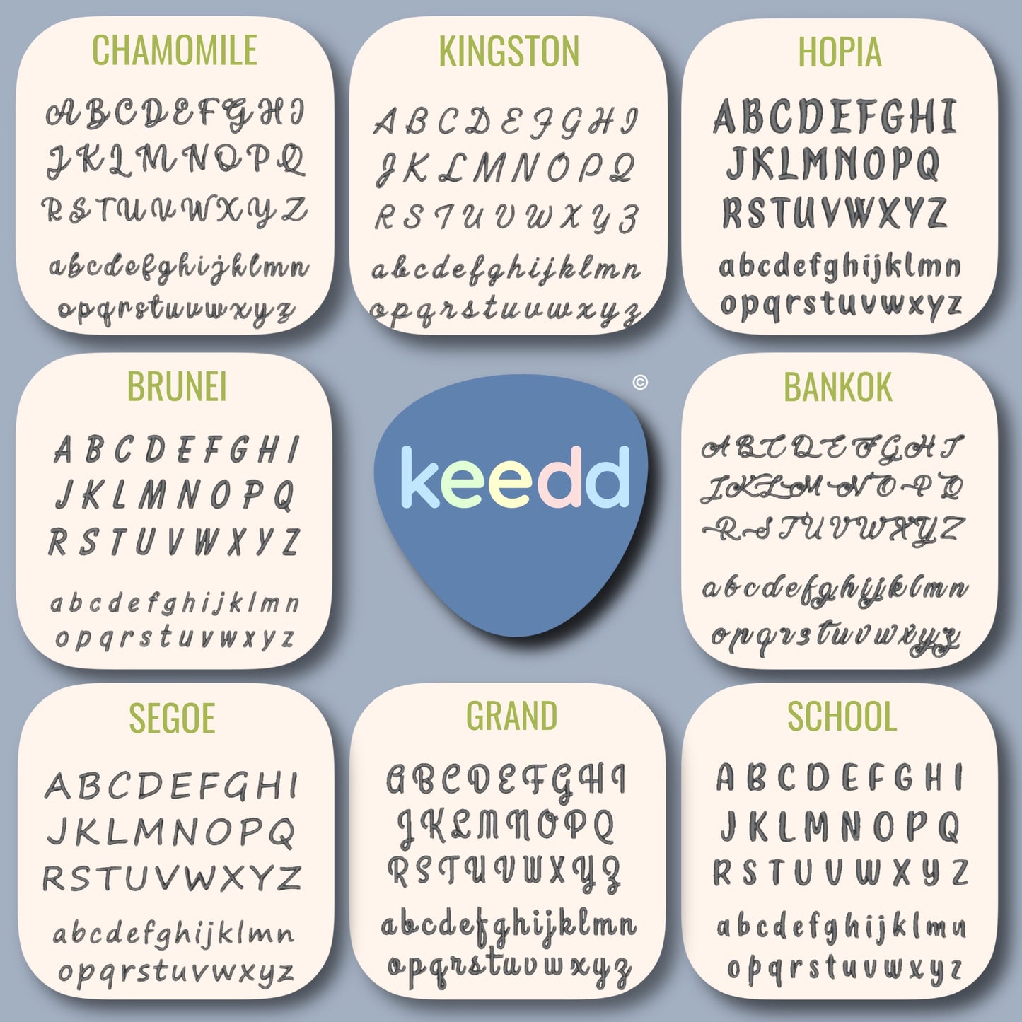 keedd embroidery text fonts